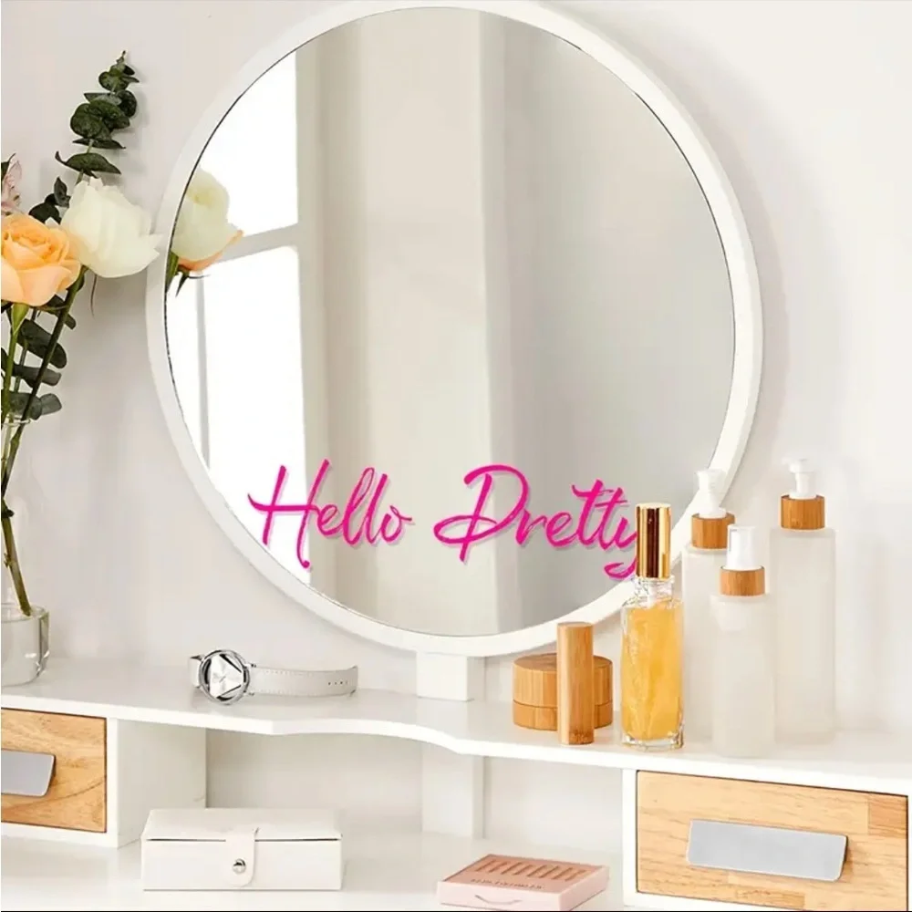 Pink “Hello Pretty” Wall Decal Removable Vinyl Script Lettering NWT